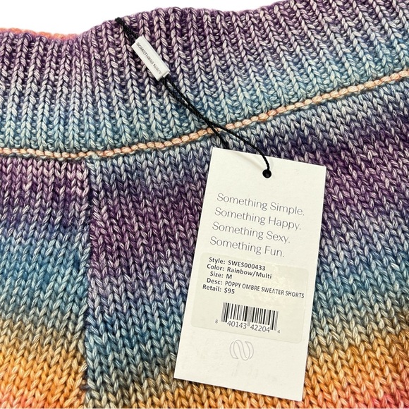 NWT Something Navy Poppy Ombre Rainbow Sweater Short Set size Large - Picture 8 of 10